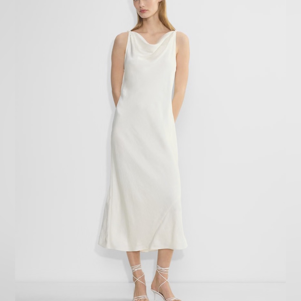 Aritzia Wilfred “Goddess” Satin Bridal Dress with Cowl Neck